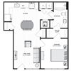 699 square foot 1 bedroom floor plan